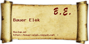 Bauer Elek névjegykártya